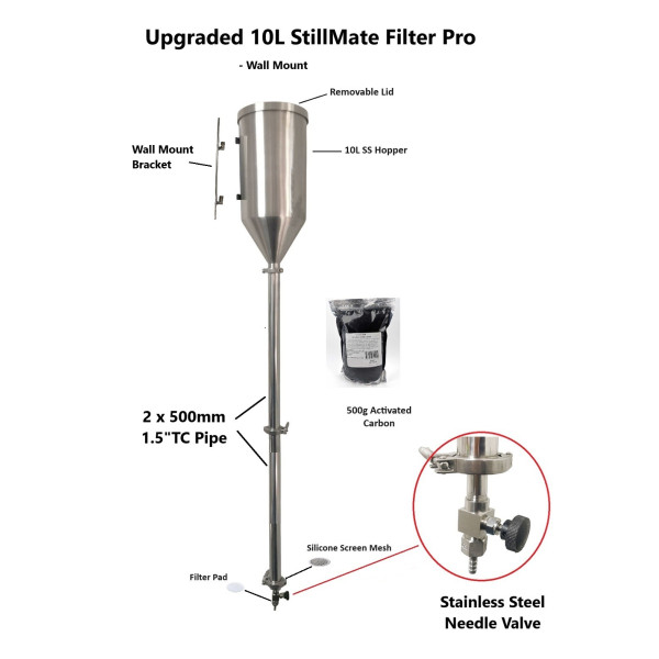 Upgraded Stillmate 10L Stainless steel Filter Pro -Standard-Wall Mounted
