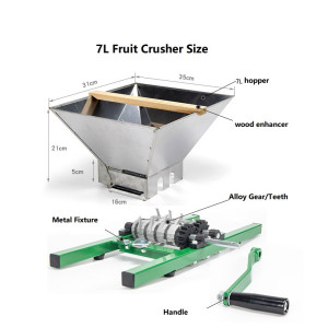 7L Stainless Steel/Alloy Fruit Crusher with Wheel Handle