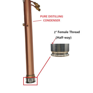 2 Inch Tri-Clover -2" Female for Pure Distilling Reflux/Pot Still condenser