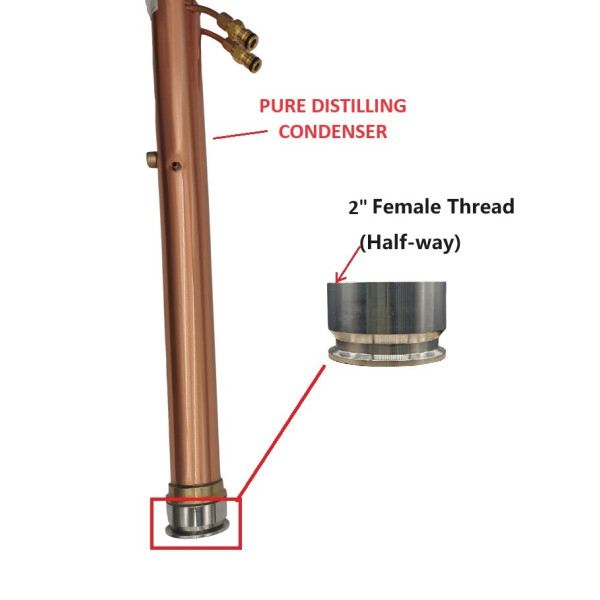 2 Inch Tri-Clover -2" Female for Pure Distilling Reflux/Pot Still condenser