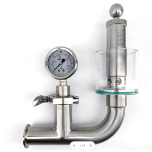 1.5 Inch TC Horizontal Port Spunding Valve with Pressure Gauge