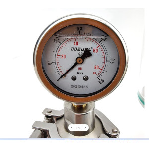 1.5 Inch TC Horizontal Port Spunding Valve with Pressure Gauge